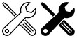 ofvs401 OutlineFilledVectorSign ofvs - repair service vector icon . wrench and screwdriver sign . isolated transparent . black outline and filled version . AI 10 / EPS 10 / PNG . g11741