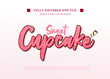 sweet cup cake text effect editable 