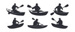 © iamabduss - Kayaker silhouette black filled vector Illustration
