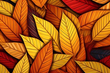 Wall Mural - colorful autumn leaves seamless background