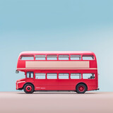 Fototapeta  - London double decker red bus