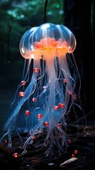 Wall Mural - jellyfish in the dark