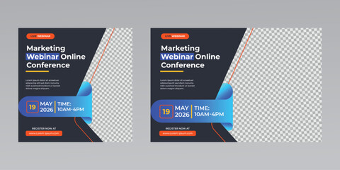 digital marketing corporate social media business conference live webinar invitation and instagram p