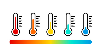 Wall Mural - thermometer set with temperature scale