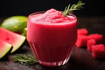 Wall Mural - close-up of a refreshing watermelon smoothie