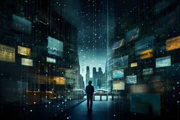 Wall Mural - Datafication of the world by digital and social media