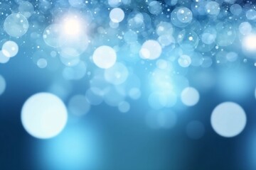 Aufkleber - Generative AI : Abstract blurred light blue background with soft bokeh from lights