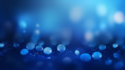 Fototapete - Generative AI : A drop of water dew sparkles in the sun Abstract bokeh lighting background Festive abstract blue background with bokeh defocused lights
