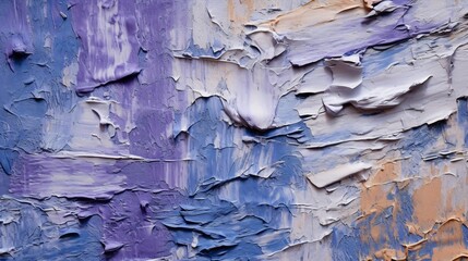 Poster - Generative AI : Background image of texture of plaster in blue and purple tones with light area and traces of processing
