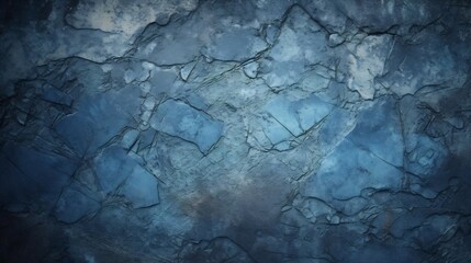 Poster - Generative AI : Background image of texture of plaster in dark blue tones