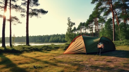 camping in the morning
