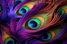 Colorful Peacock Feathers Vivid Background