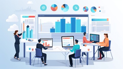 Wall Mural - Big Data Analytics for Business Growth, Analyze the role of big data analytics in driving business insights, decision - making, and competitive advantage