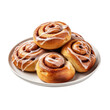 Delicious Plate of Cinnamon Rolls Isolated on a Transparent Background