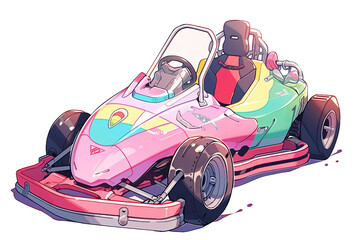 A go-kart. isolated object, transparent background