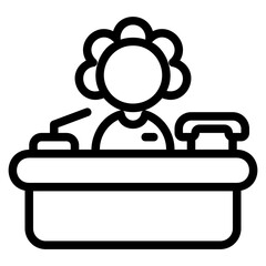 Canvas Print -  Receptionist, outline icon