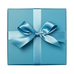 Wall Mural - blue gift box isolated on transparent background cutout