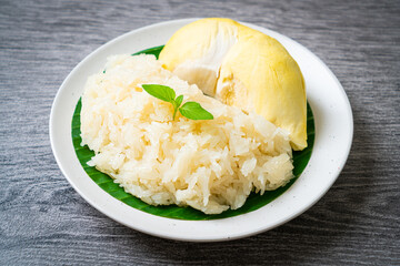 Canvas Print - Durian sticky rice on plate