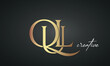 luxury letters QUL golden logo icon premium monogram, creative royal logo design