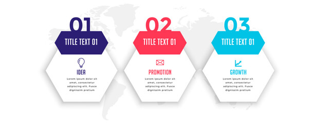 Wall Mural - business infographic chart flow banner with 3 step or option