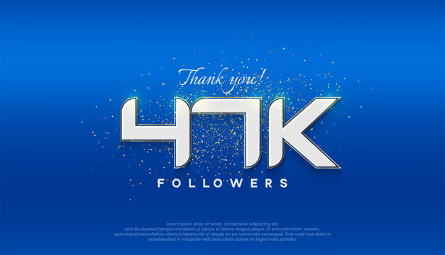 Followers number 47k. followers achievement celebration design.