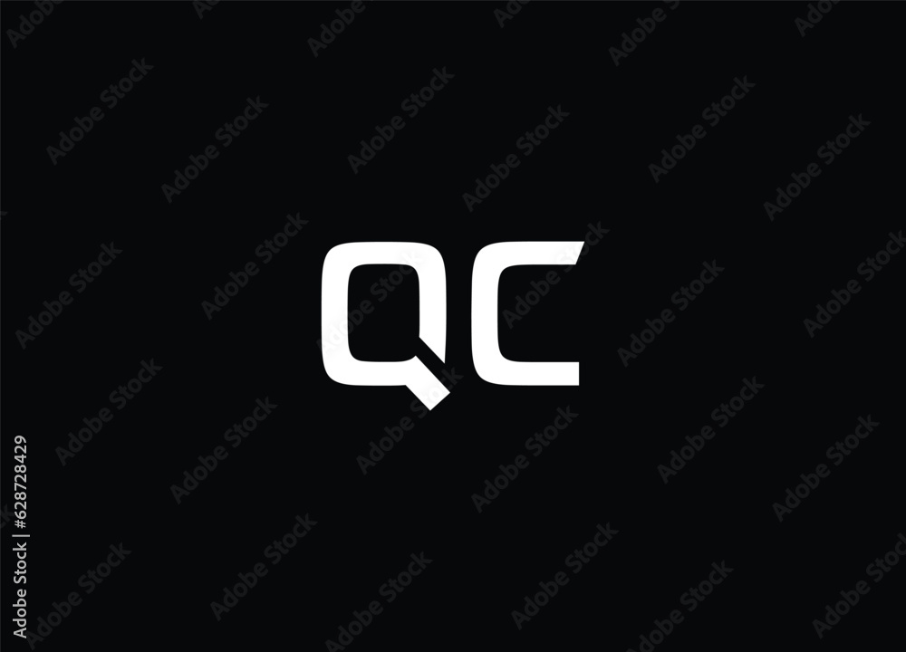 QC letter logo design and monogram logo design Stock Vector | Adobe Stock
