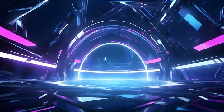 cybersport abstract background Scene for advertising, technology, showcase, banner, game, sport, cosmetic, business, metaverse. Sci-Fi, Generative AI