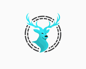 Poster - deer elk circle hunter logo template illustration inspiration