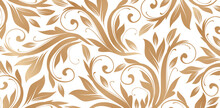 Vector Illustration Seamless Pattern With Ornamental Golden Colors For Fashionable Modern Wallpaper Or Textile, Book Covers, Digital Interfaces, Prints Designs Templates Materials, Wedding Invitations
