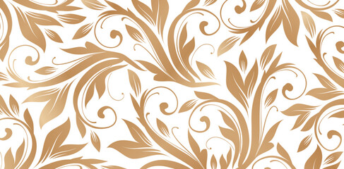 vector illustration seamless pattern with ornamental golden colors for fashionable modern wallpaper 