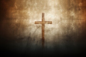 Wall Mural - Cross on textured background with copy space for your text or image