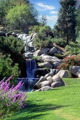 The beautiful Redhawk waterfall in Temecula, Califronia.