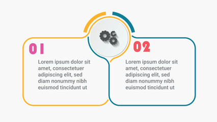 Infographic design template. Timeline concept with 2 steps. Can be used for workflow layout, diagram, banner, webdesign. 
