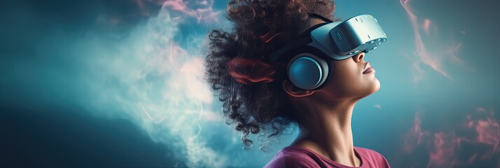 Photo of a woman using VR Technology 