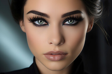 Wall Mural - Portrait of beautiful woman with smoky eyes make up