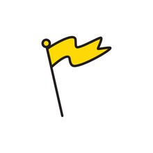 Yellow Flag Cartoon Element