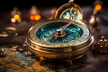 compass and map