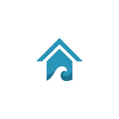 Home Wave Logo. Home Cleaning Logo Design