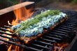cedar plank with blue cheese on hot grill
