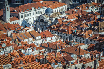 Wall Mural - Church of St Blaise seen from Walls of Dubrovnik in Croatia