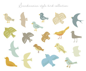 北欧風デザインの鳥イラストコレクションScandinavian design bird illustration collection