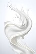 © Oksana - 3d  illustration  of milk or white cream splash isolated on white background created  with Generative AI technology
