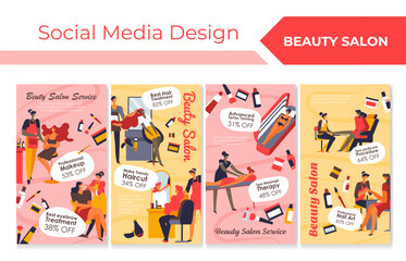 Sticker - Beauty salon service offer at social media design