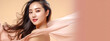 © edojob - elegance, portrait of beautiful asian young woman, banner with copy space made with Generative AI