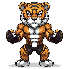 Wall Mural - A Tiger Boxer mascot Vector Illustration