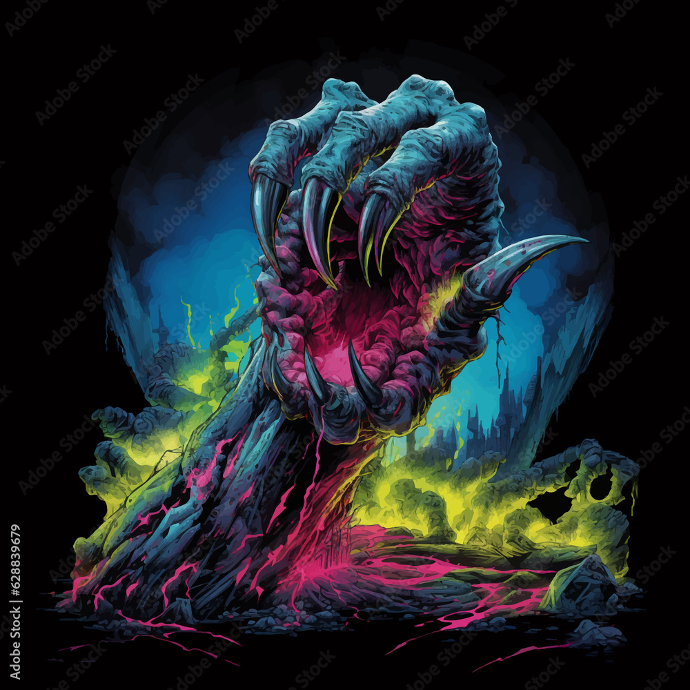 Monster hand with claws. Zombie hand coming out of the ground. Zombie ...