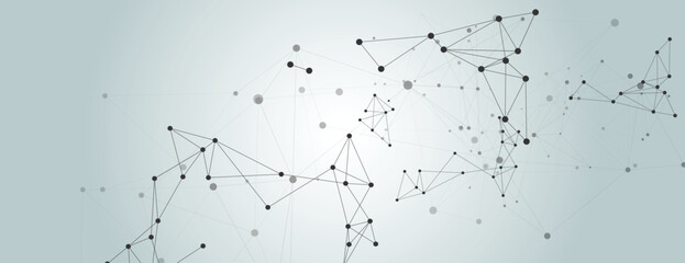 Poster - Vector connect lines and dots. Banner template for technology. Modern network background