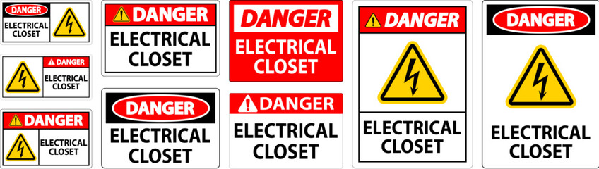 Wall Mural - Danger Sign, Electrical Closet Sign