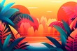 Vibrant Summer Themed 3D Abstract Background