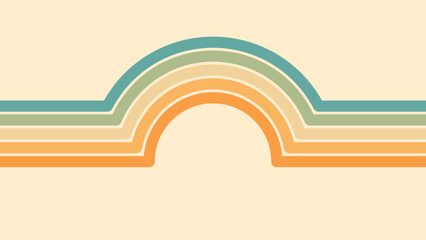Wall Mural - abstract background of rainbow groovy wavy line design in 1970s hippie retro style. vector pattern r